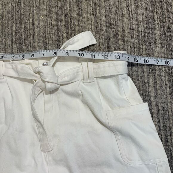 New‎ GB Teens Size 5 White Belted Bermuda Style Shorts Cuffed Hems High Rise - Picture 5 of 8